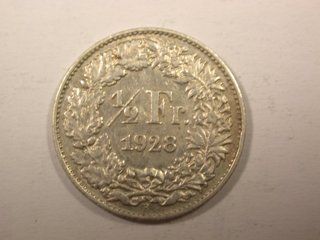  H11  Schweiz  1/2 Franken Silber 1928 in ss-vz  Originalbilder   