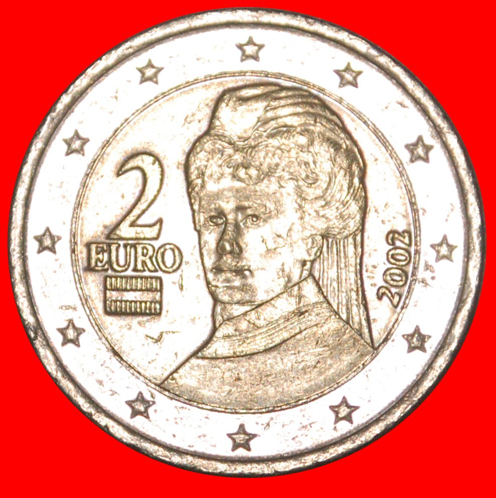  * BERTHA VON SUTTNER 1843-1914: AUSTRIA ★ 2 EURO 2002 PHALLIC TYPE 2002-2006★LOW START ★ NO RESERVE!   