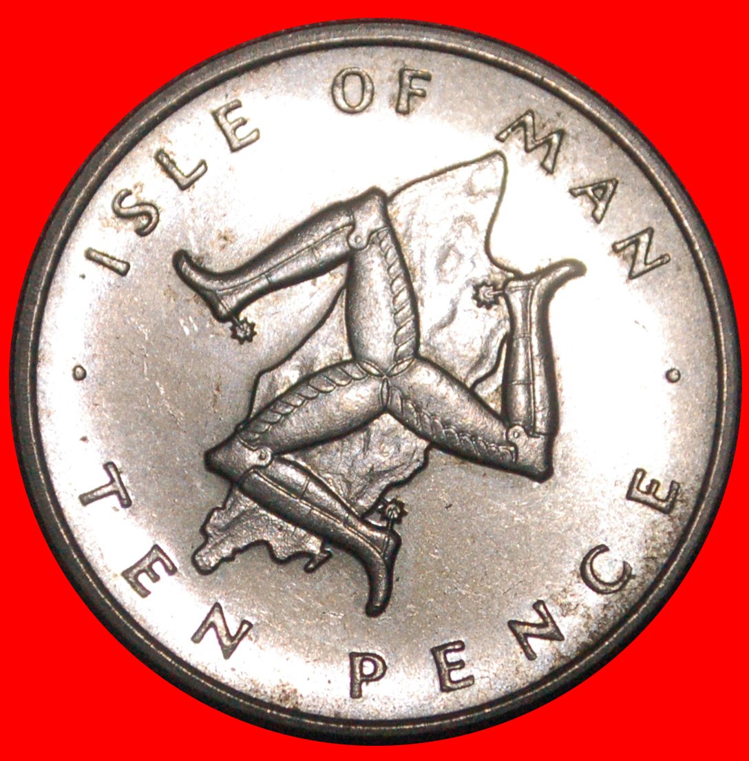  * GREAT BRITAIN (1976-1979):  ISLE OF MAN ★ 10 PENCE 1976 TRISKELES BU! ★LOW START ★ NO RESERVE!   