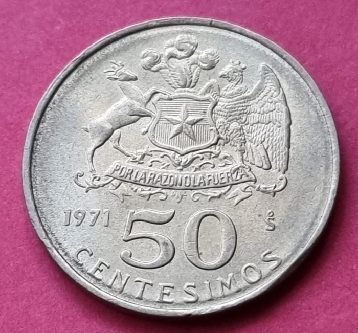  5608(10) 50 Centesimos (Chile) 1971 in vz-unc ..................................... von Berlin_coins   