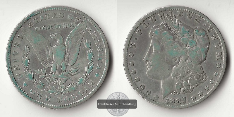  USA  1 Dollar   1887  O  Morgan Dollar   FM-Frankfurt     Feinsilber: 24,06g   
