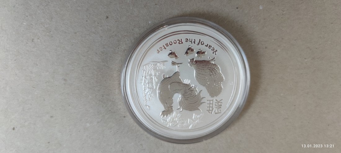 5 Oz Unzen 0,999 Silber Australia Lunar II Hahn 2017 8 Dollars