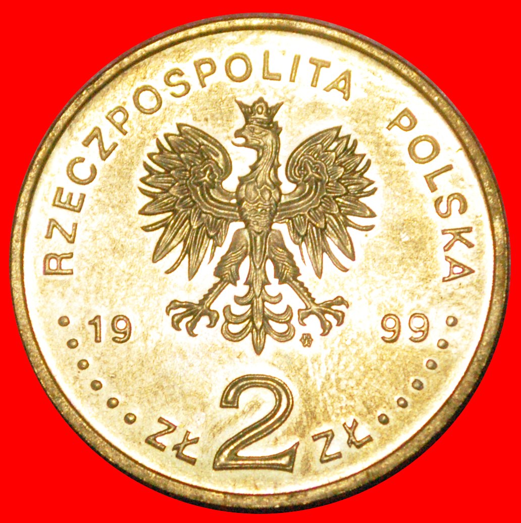  * HELICOPTER RARE: POLAND ★ 2 ZLOTY 1999 NORDIC GOLD UNC MINT LUSTRE! LOW START★ NO RESERVE!   