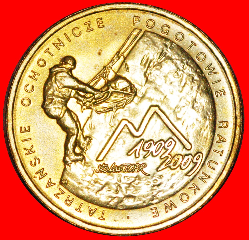  * TATRY MOUNTAINS: POLAND ★ 2 ZLOTY 1909 2009 NORDIC GOLD UNC MINT LUSTRE! LOW START★ NO RESERVE!   