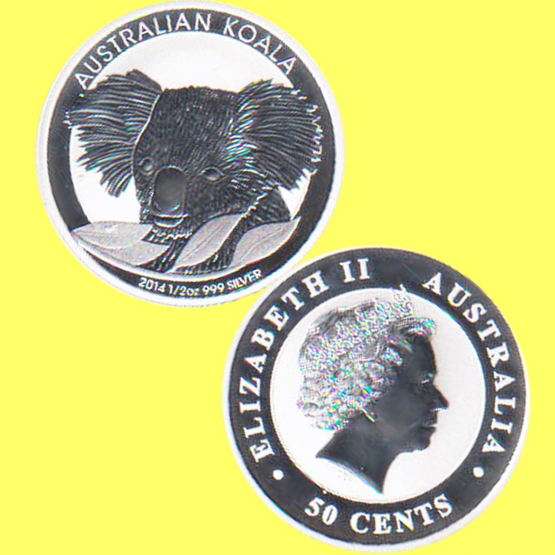  Australien 50 Cent Silbermünze *Koala* 2014 1/2oz Silber   