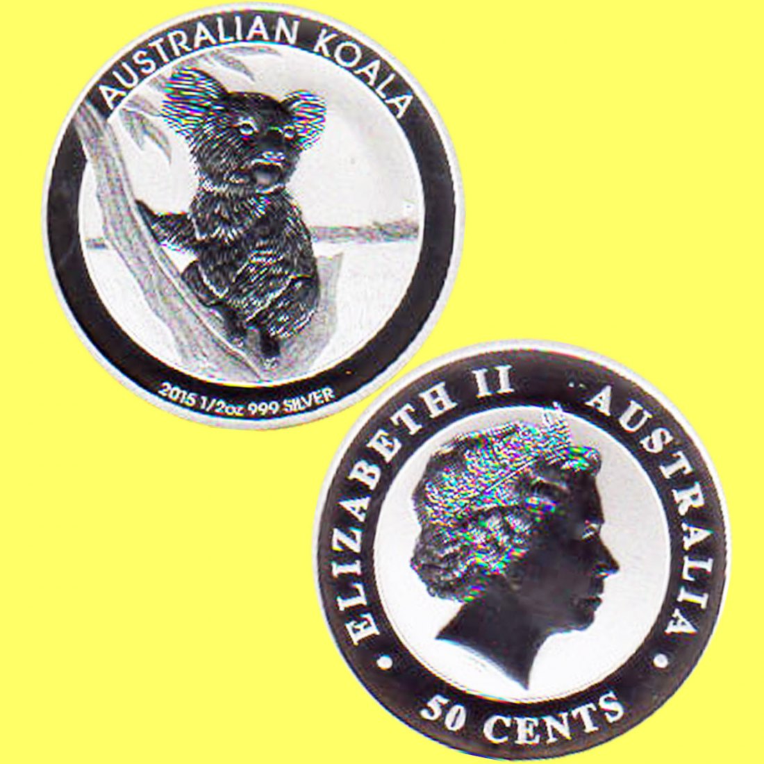  Australien 50 Cent Silbermünze *Koala* 2015 1/2oz Silber   
