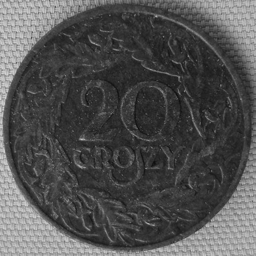 Polen bes. Gebiete, 20 Groszy 1923 Zink, Jäger N 626   
