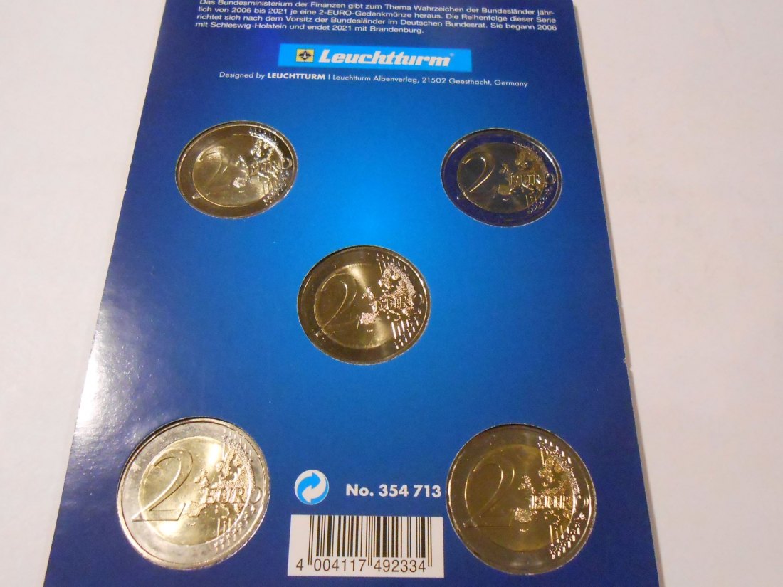  Deutschland 2 Euro Gedenkmünzen, 2021 Sachsen-Anhalt komplett A,D,F,G J   