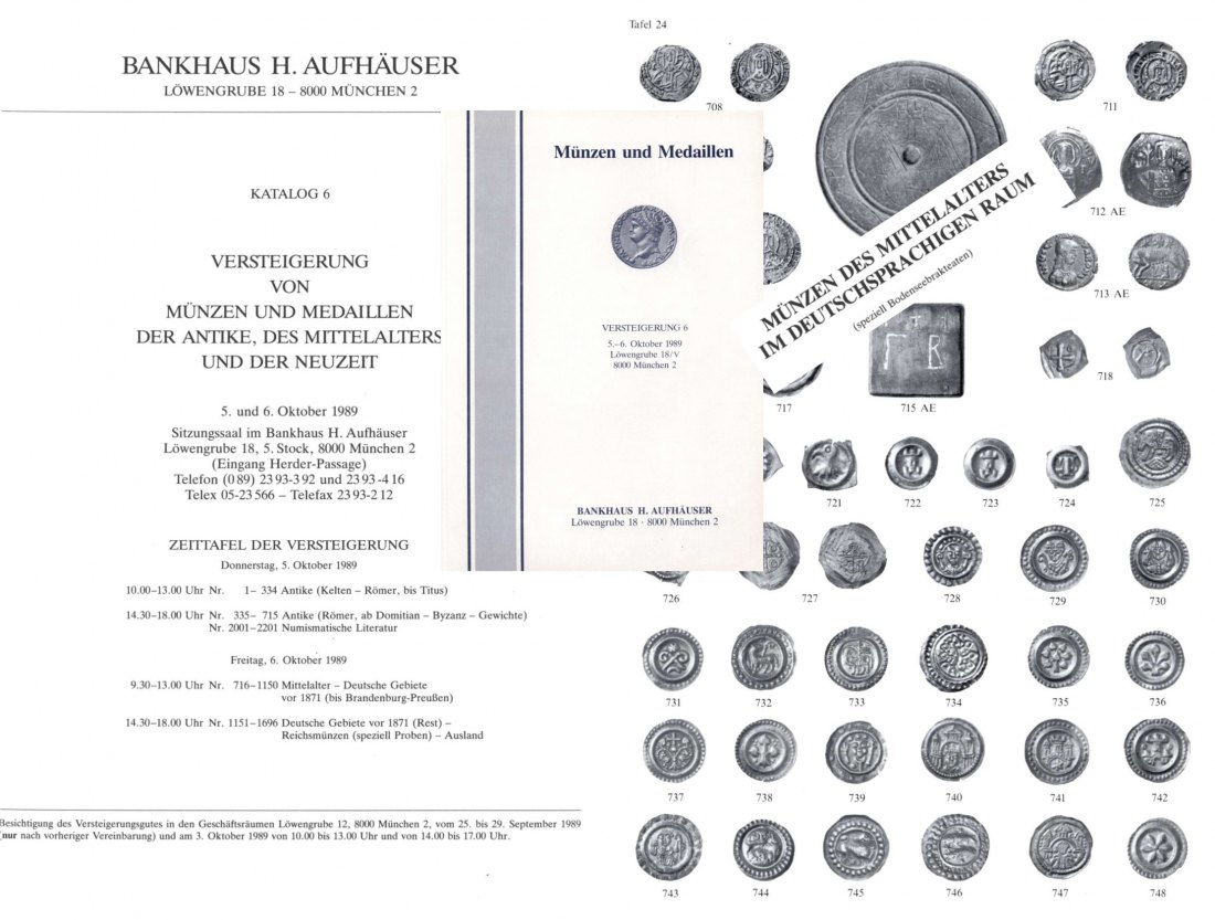 Bankhaus Aufhäuser (München) Aukt. 06 (1989) Brakteaten spez Bodenseebrakteaten Münchner Medailleure   