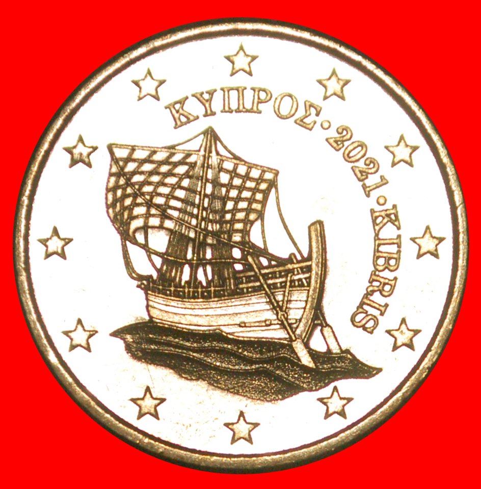  * GREECE (2008-2022): CYPRUS ★ 50 EURO CENTS 2021 SHIP NORDIC GOLD UNC★LOW START ★ NO RESERVE!!!   