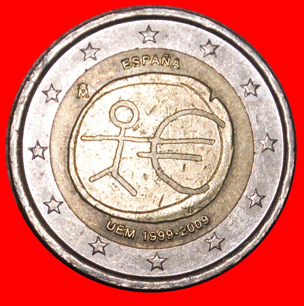 * JUAN CARLOS I (1975-2014): SPAIN ★ 2 EURO 1999-2009 NOT LARGE STARS! ★LOW START ★ NO RESERVE!!!