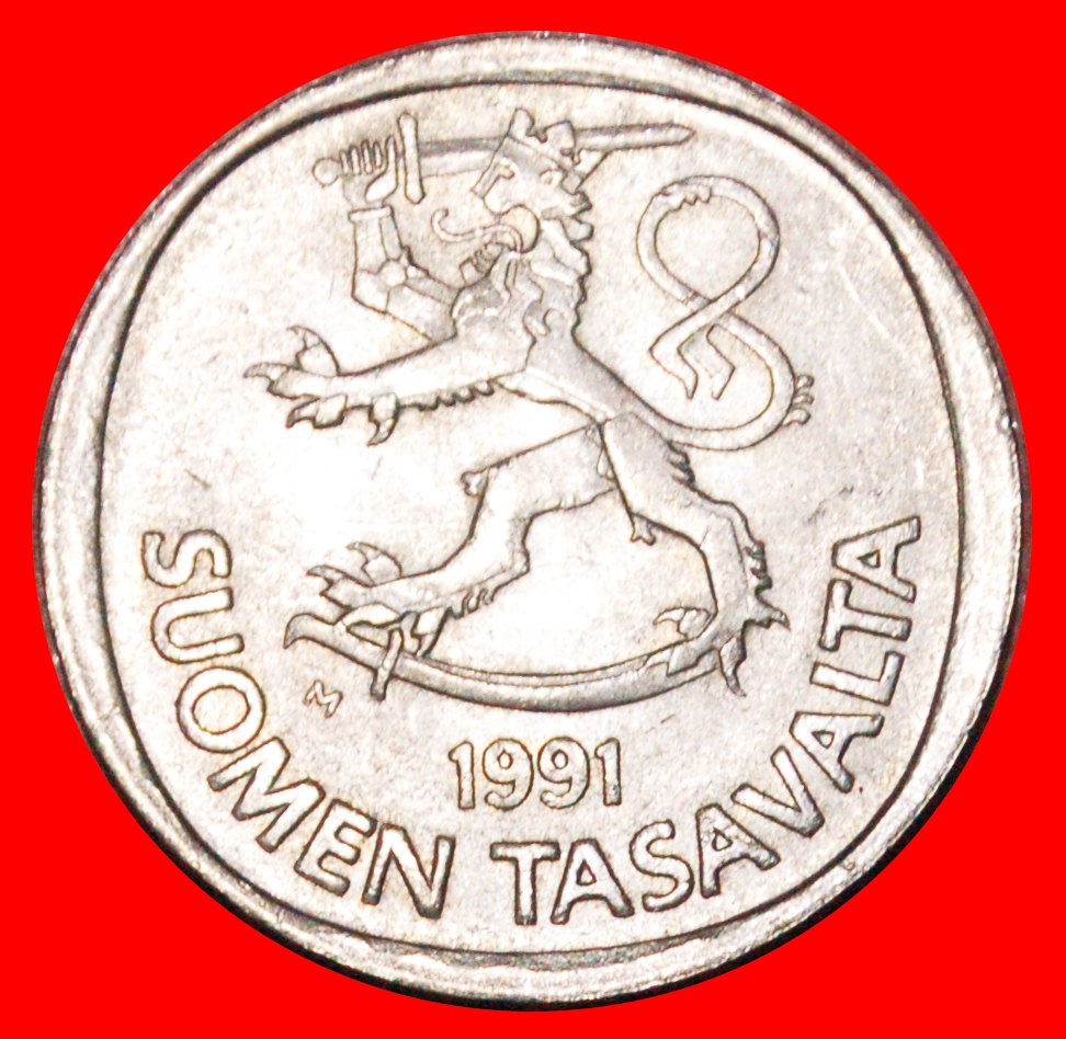 * LION (1969-1993): FINLAND ★ 1 MARK 1991M UNC MINT LUSTRE! ★LOW START ★ NO RESERVE!!!