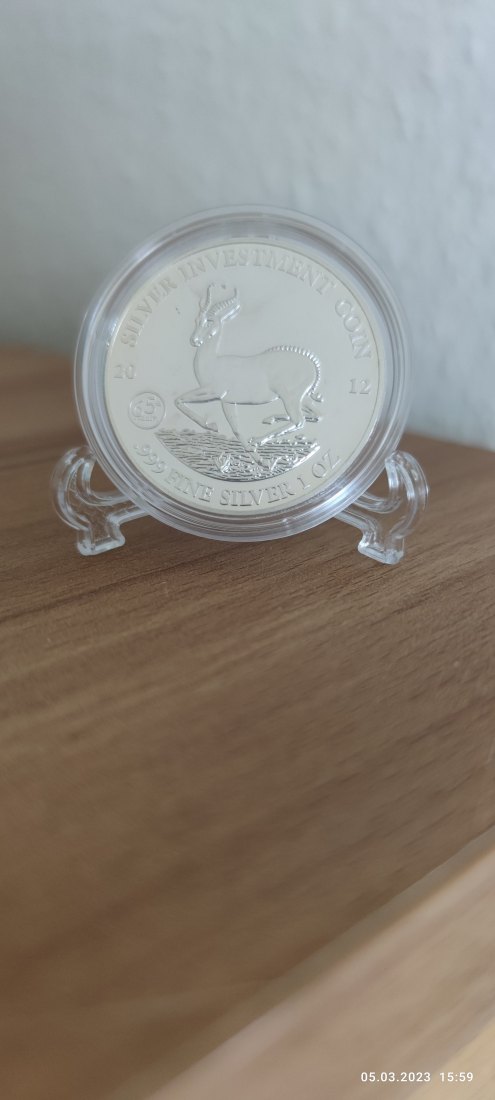 1 Oz Unze 0,999 Silber Republique Gabonaise 1000 Francs CFA 2012 Gabun