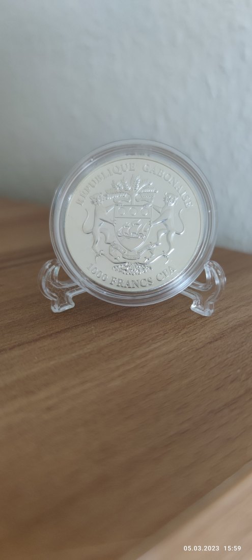  1 Oz Unze 0,999 Silber Republique Gabonaise 1000 Francs CFA 2012 Gabun   