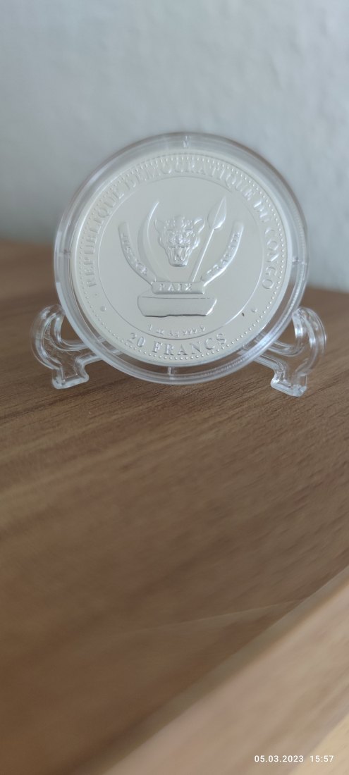  1 Oz Unze 0,9999 Silber Prehistoric Life T-Rex Congo 20 Francs 2020 Erstausgabe   
