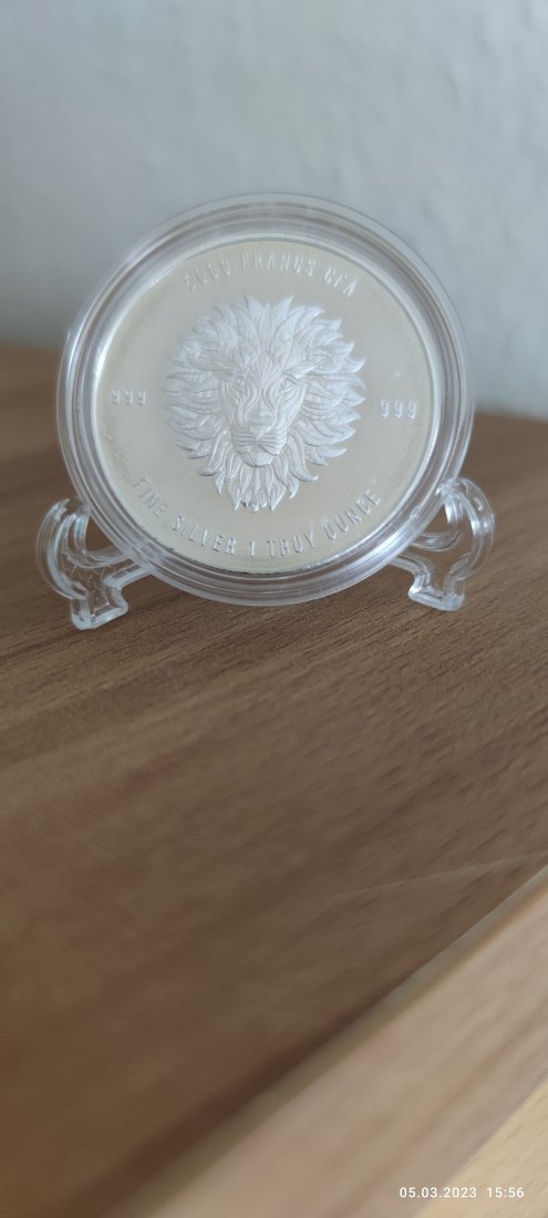 1 Oz Unze 0,999 Silber Mandala Löwe Republique du Tschad 5000 Francs CFA 2018