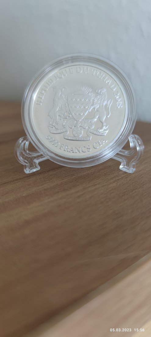  1 Oz Unze 0,999 Silber Mandala Löwe Republique du Tschad 5000 Francs CFA 2018   