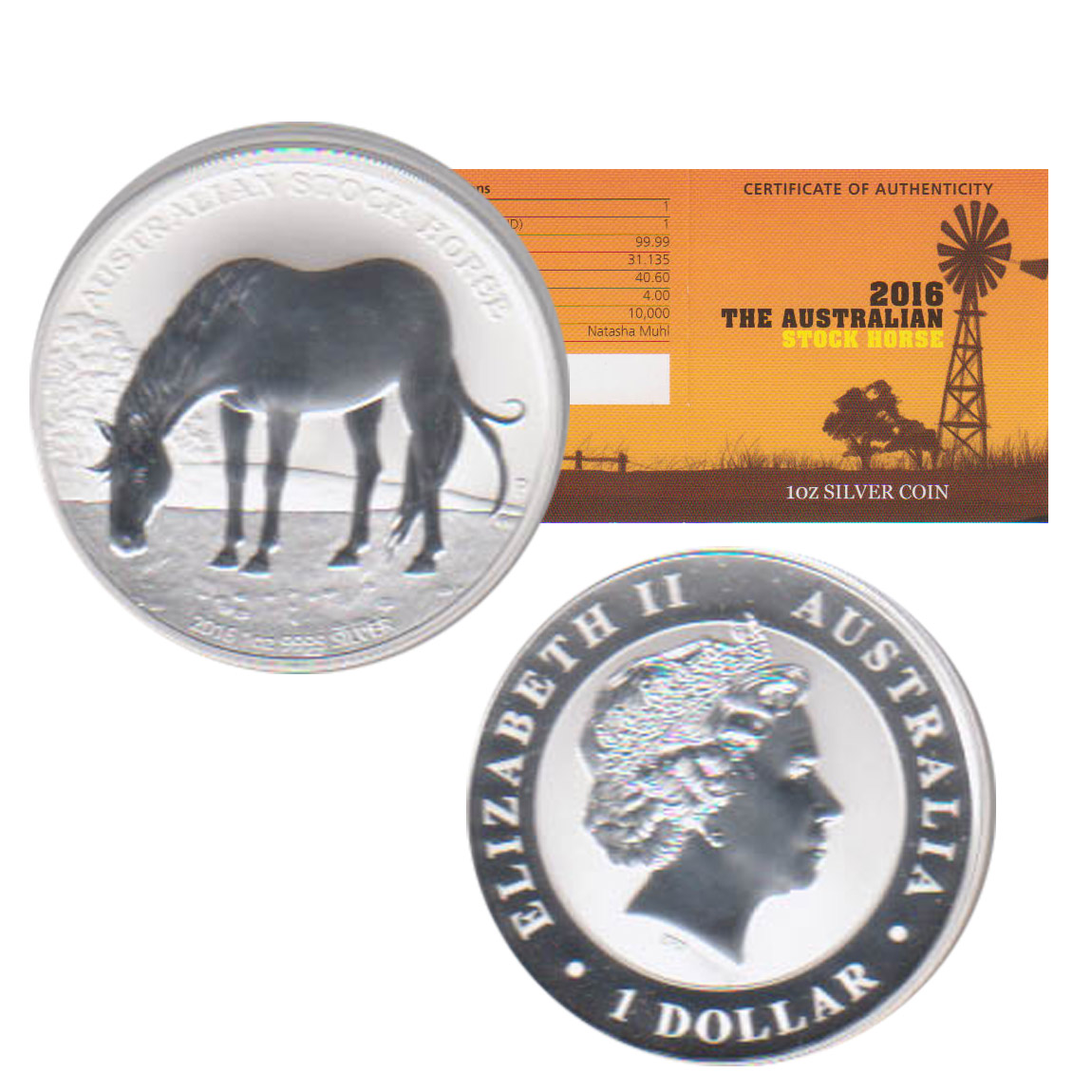 Australien 1$ Silbermünze *Stock Horse* 2016 1oz Silber nur 10.000 Stück!   