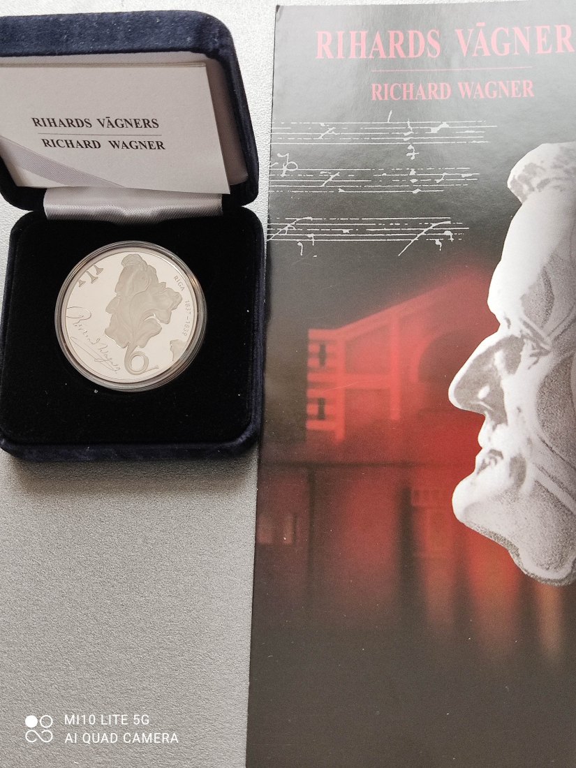  Lettland 2013 Silber 1 Lats proof <i>Richard Wagner</i>, rare Auflage: 5.000   