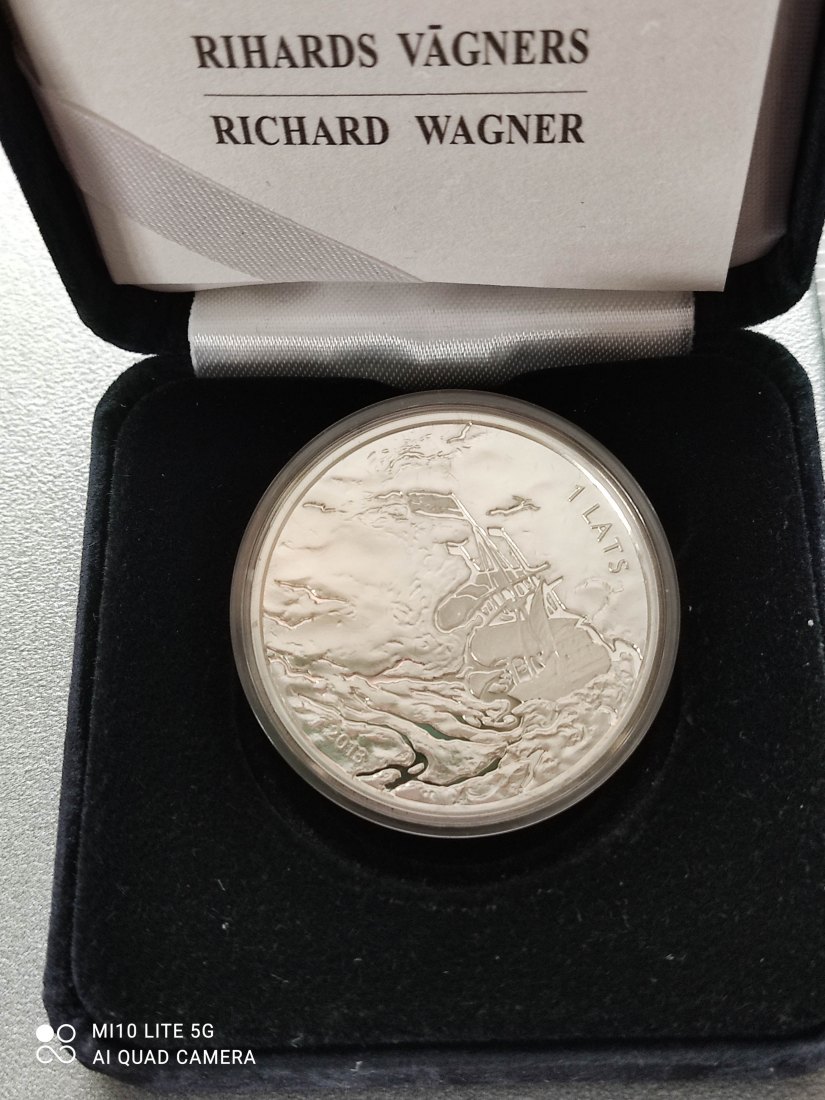  Lettland 2013 Silber 1 Lats proof <i>Richard Wagner</i>, rare Auflage: 5.000   
