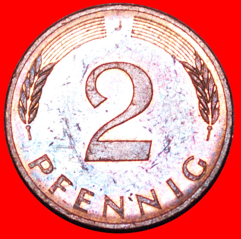  * RYE EARS (1967-2001): GERMANY ★ 2 PFENNIGS 1979J DIES 3+B! MINT LUSTRE! LOW START★ NO RESERVE!   