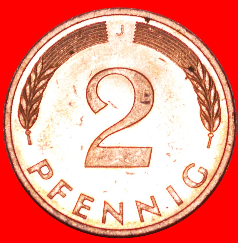 * RYE EARS (1967-2001): GERMANY★2 PFENNIGS 1992J! MINT LUSTRE★TO BE PUBLISHED★LOW START★ NO RESERVE!