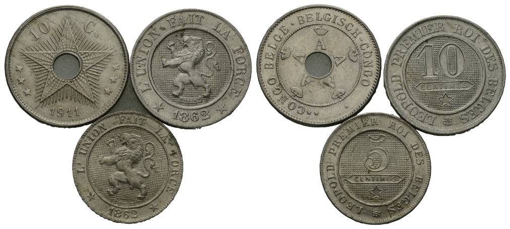  Ausland; 3 Kleinmünzen 1941/1962   