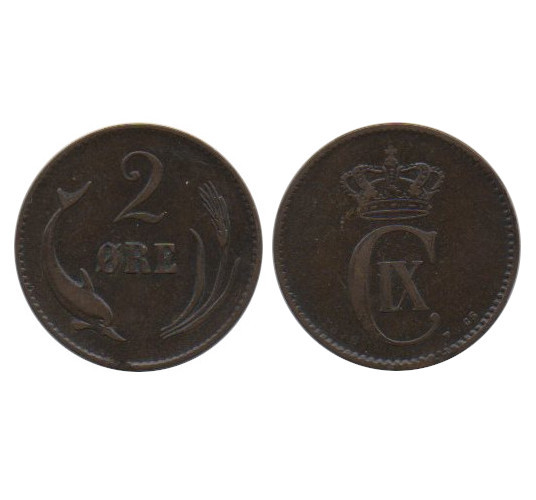  Dänemark Denmark 2 Ore 1876 (h) CS RAR   