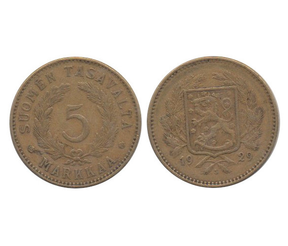  Finnland 5 Markkaa 1929 S RAR   