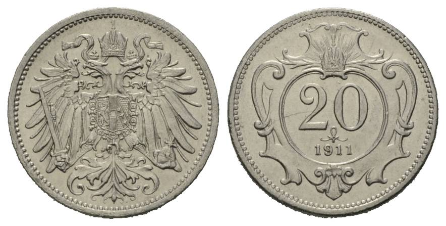  Ausland; Österreich; Kleinmünze 1911   