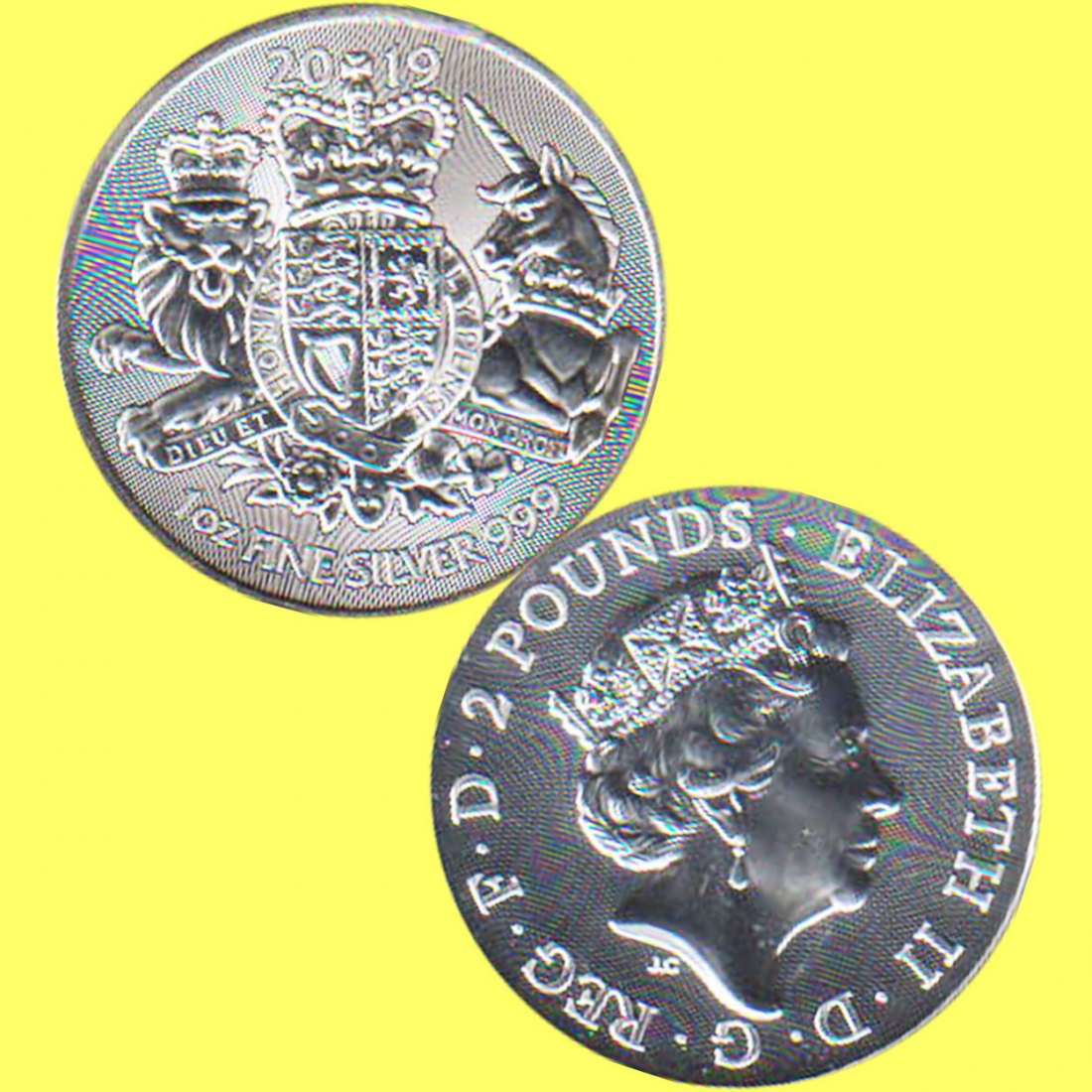  Großbritannien 2 Pounds *The Royal Arms* 2019 1oz Silber   