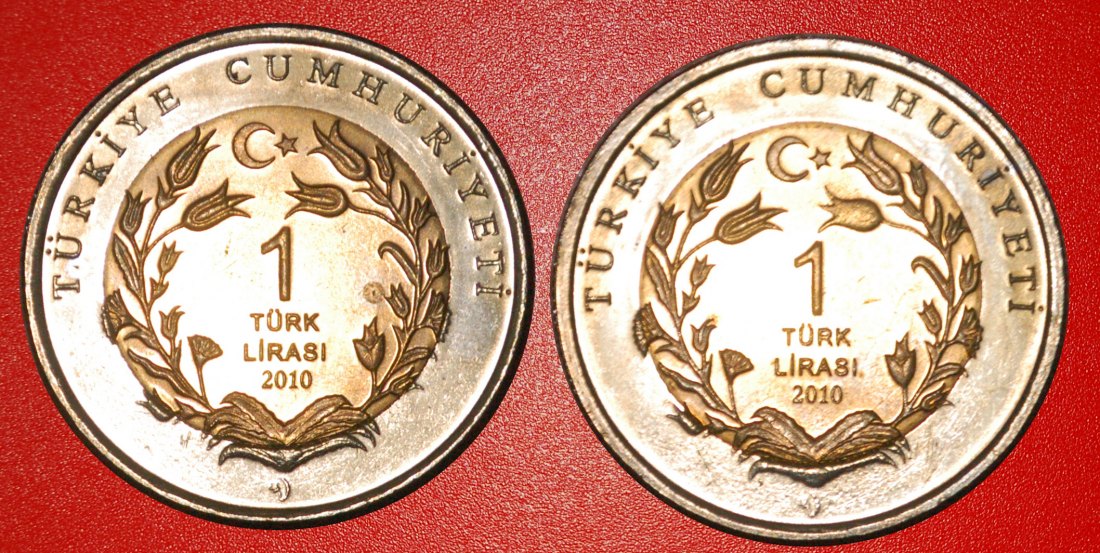  * RARE: TURKEY ★ 1 LIRA 2010 CAT & DOG COMPLETE UNC SET! ★LOW START ★ NO RESERVE!   