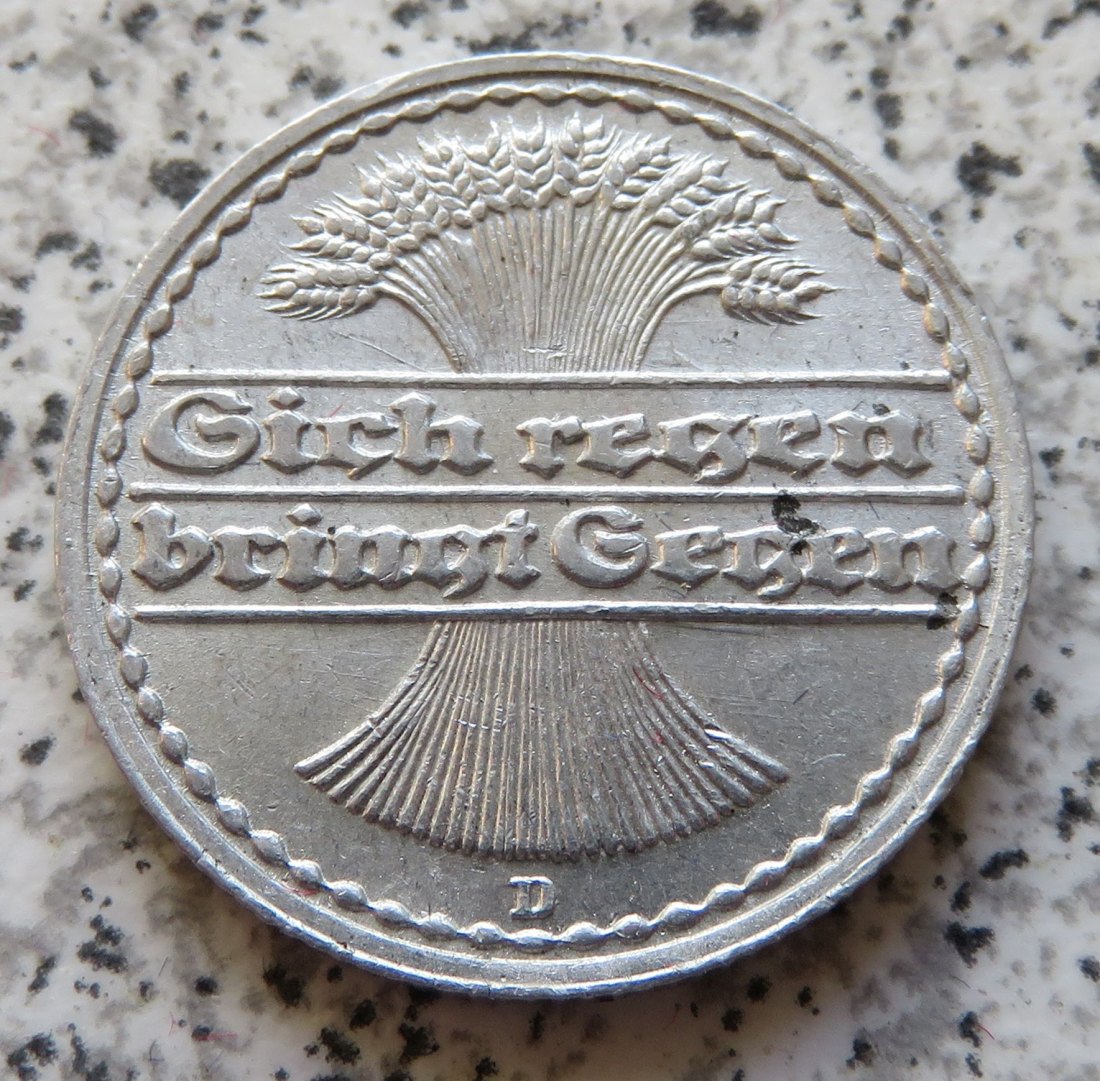  Weimarer Republik 50 Pfennig 1919 D   
