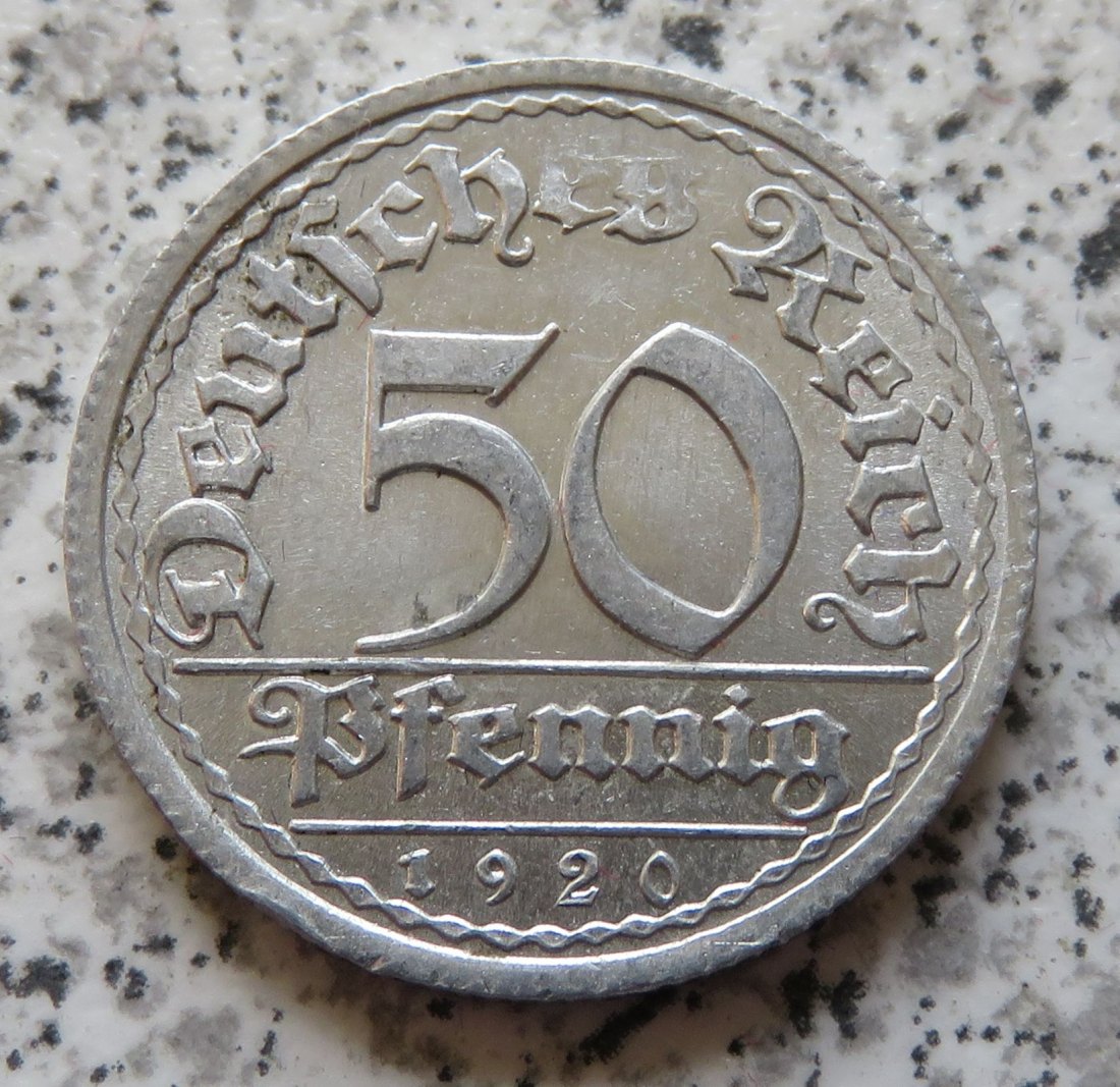  Weimarer Republik 50 Pfennig 1920 A   