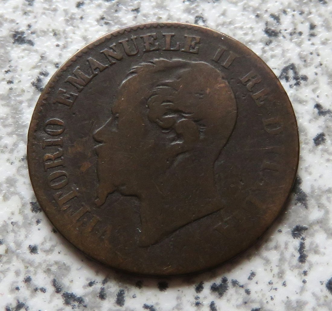  Italien 2 Centesimi 1861 M, Belegstück   