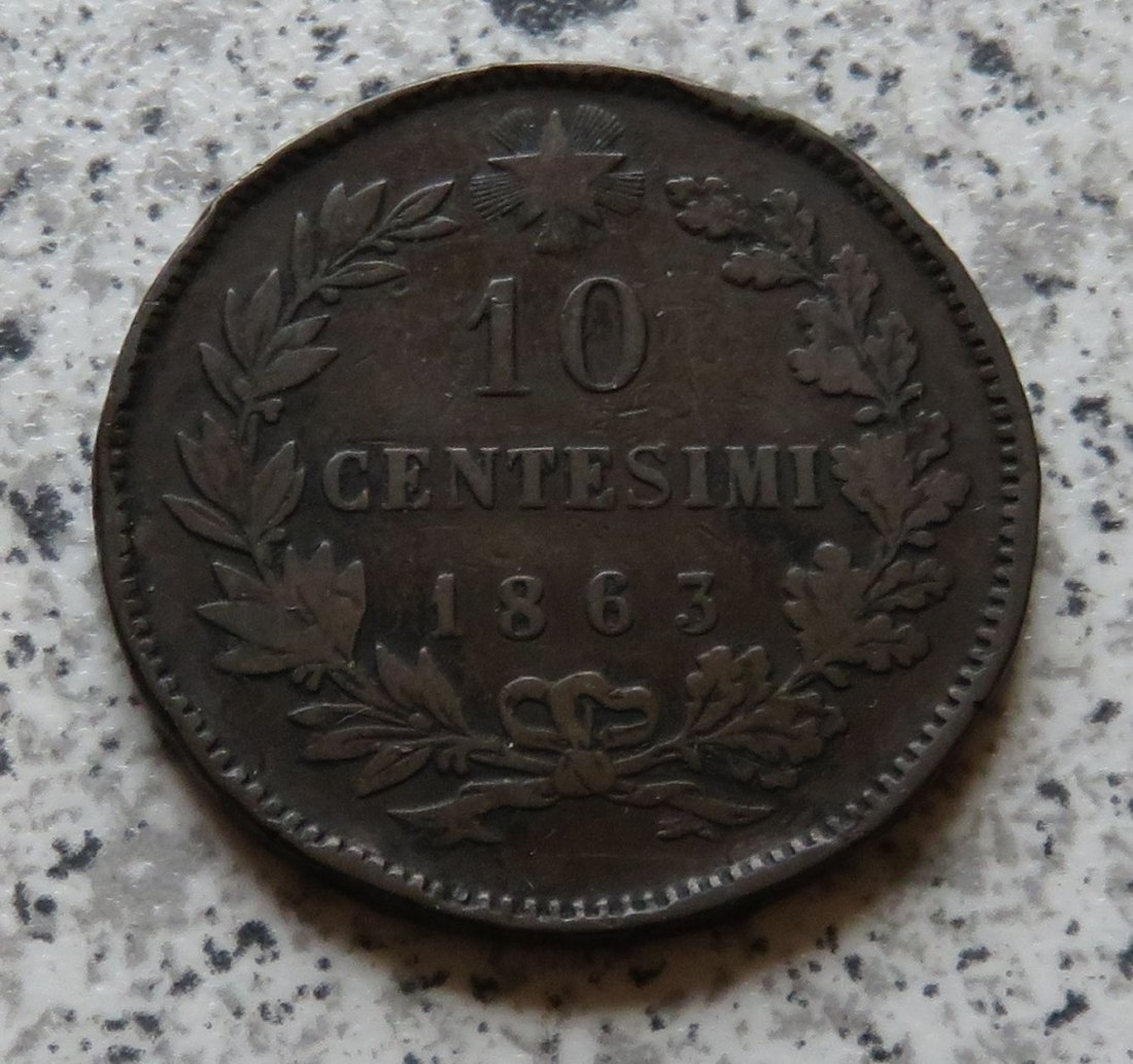  Italien 10 Centesimi 1863   