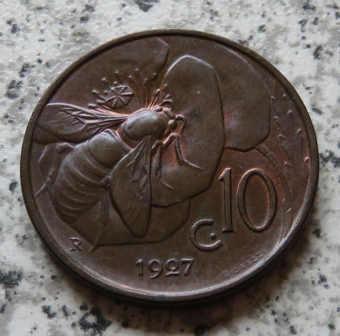 Italien 10 Centesimi 1927, Erhaltung   
