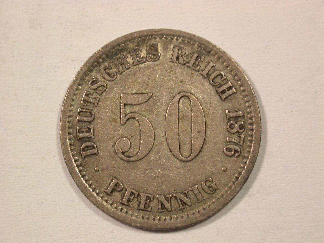 H12 KR 50 Pfennig 1876 D in ss+ Originalbilder