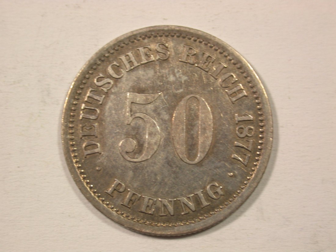  H12  KR  50 Pfennig  1877 A in ss-vz  Originalbilder   