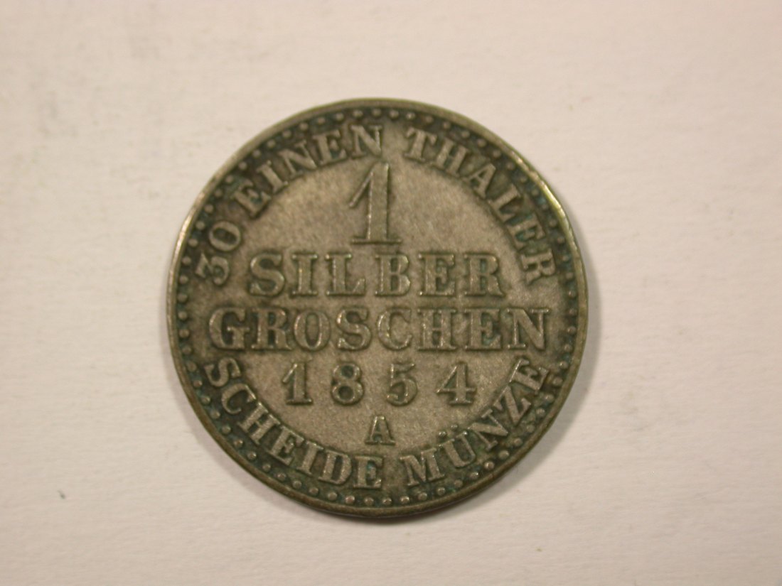  H12  Preussen  1 Silbergroschen  1854 A in ss/ss+   Originalbilder   