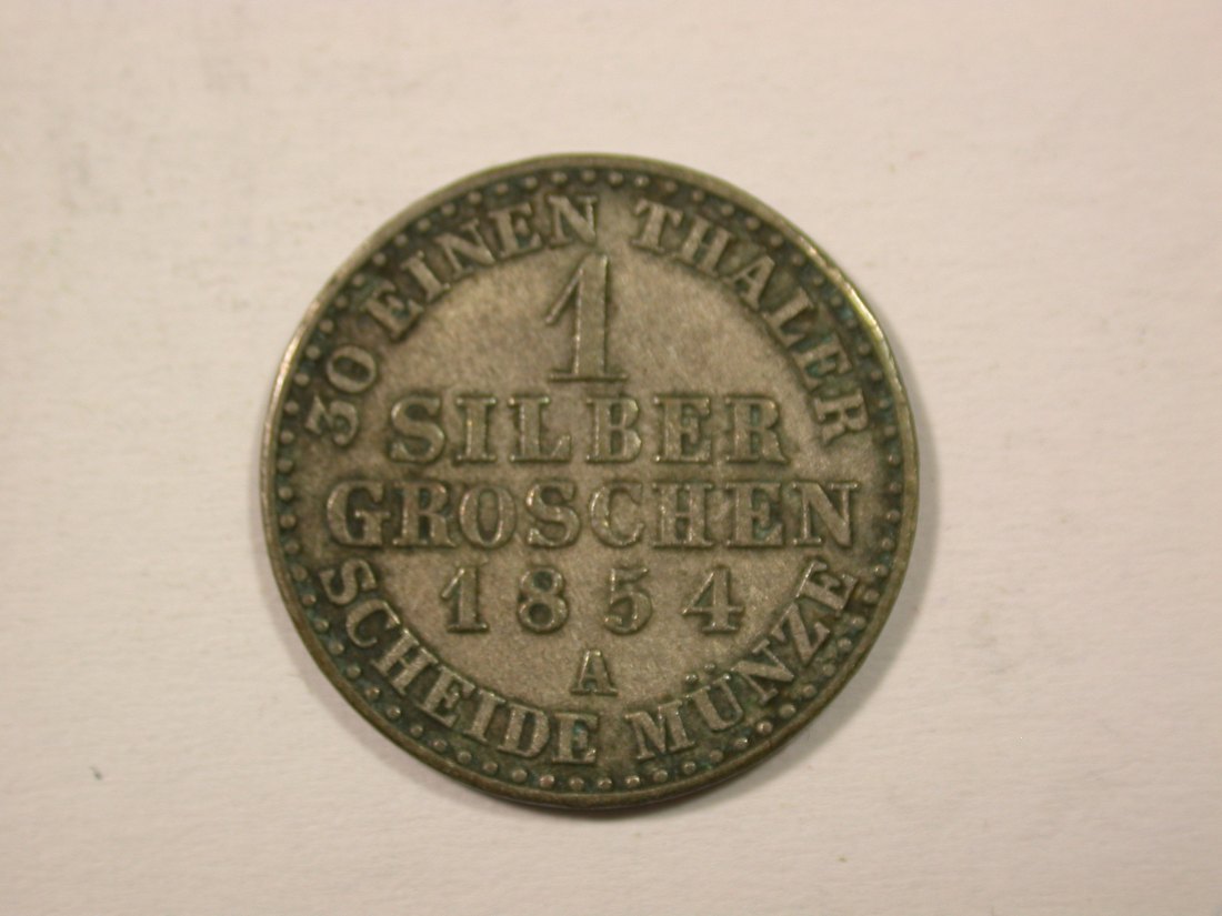 H12 Preussen 1 Silbergroschen 1854 A in ss/ss+ Originalbilder