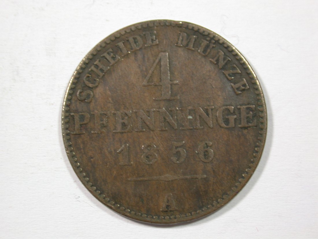 H12 Preussen 4 Pfennig 1856 A in s-ss Originalbilder