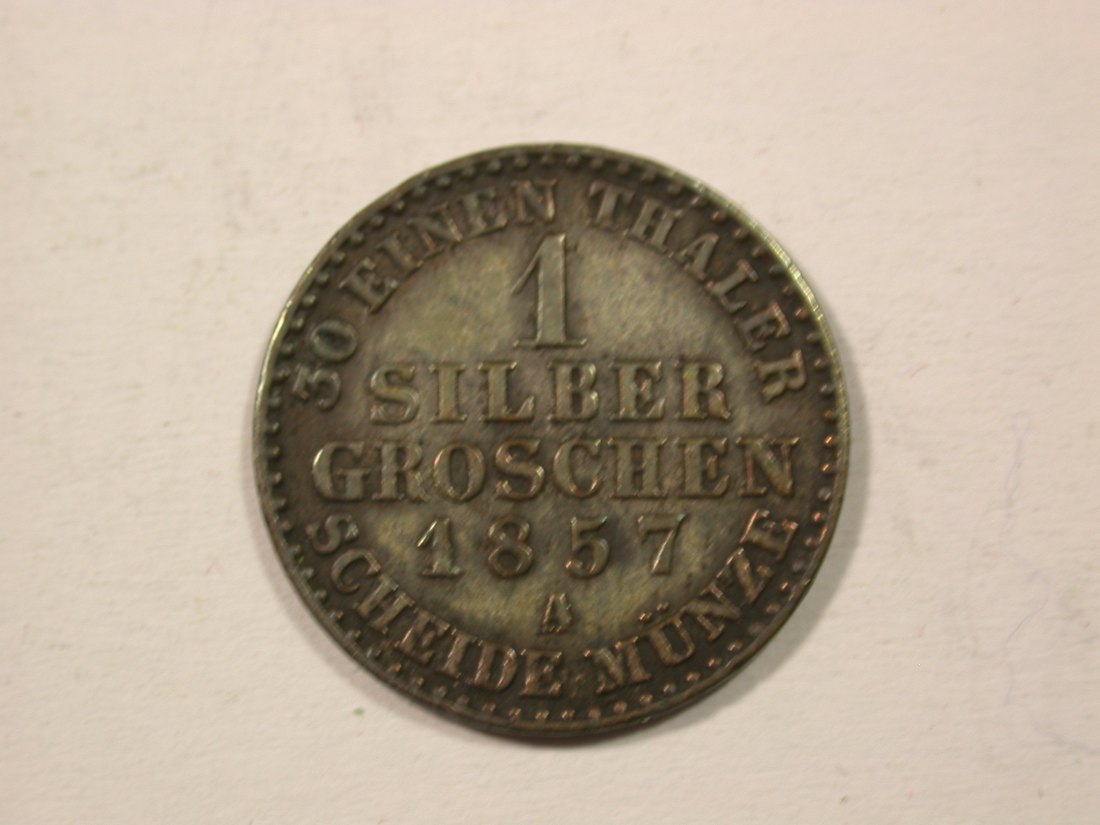 H12 Preussen 1 Silbergroschen 1857 A in ss+ Originalbilder