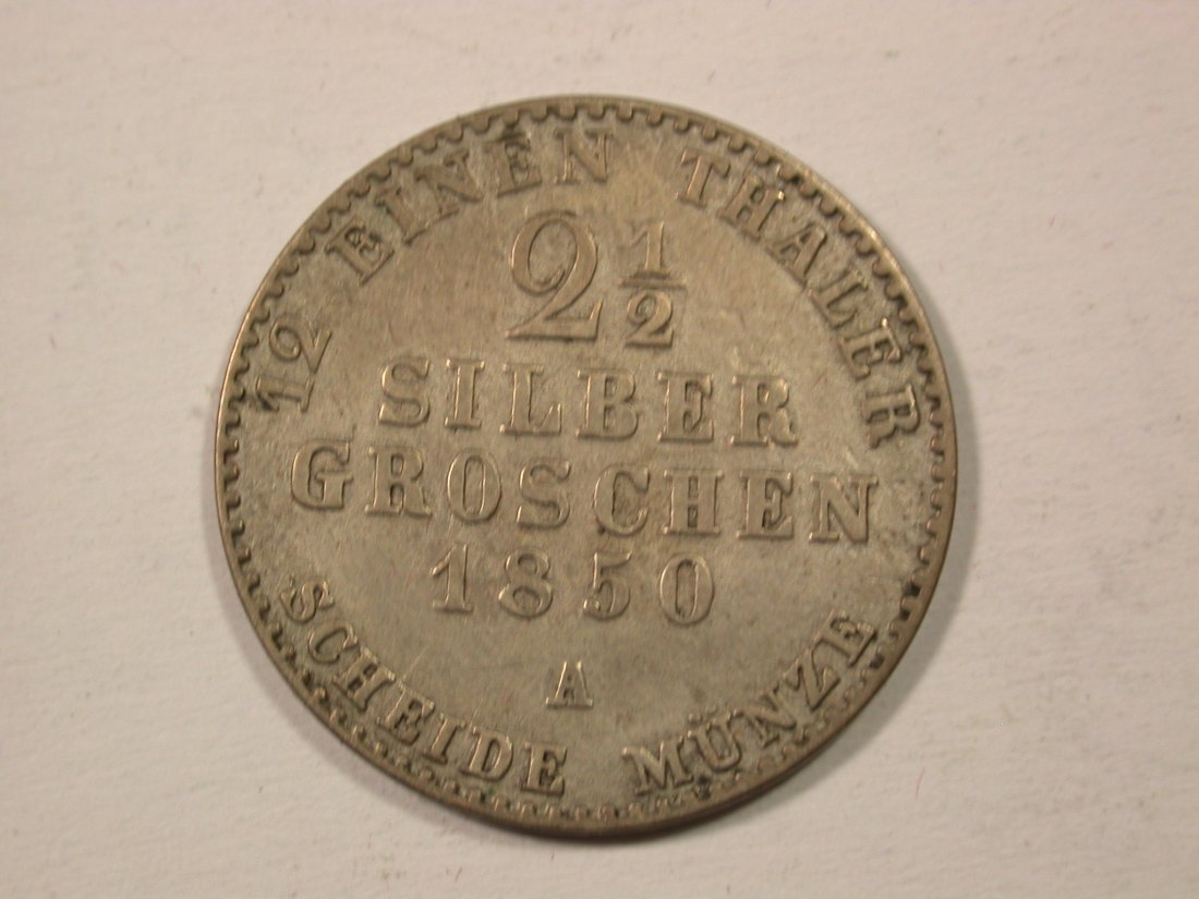  H12  Preussen  2,5 Silbergroschen 1850 A in  ss   Originalbilder   
