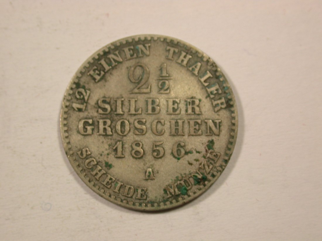  H12  Preussen  2,5 Silbergroschen 1856 A in s/ss  Originalbilder   