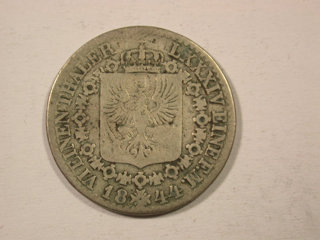 H12 Preussen 1/6 Taler 1844 D in s/ss Originalbilder