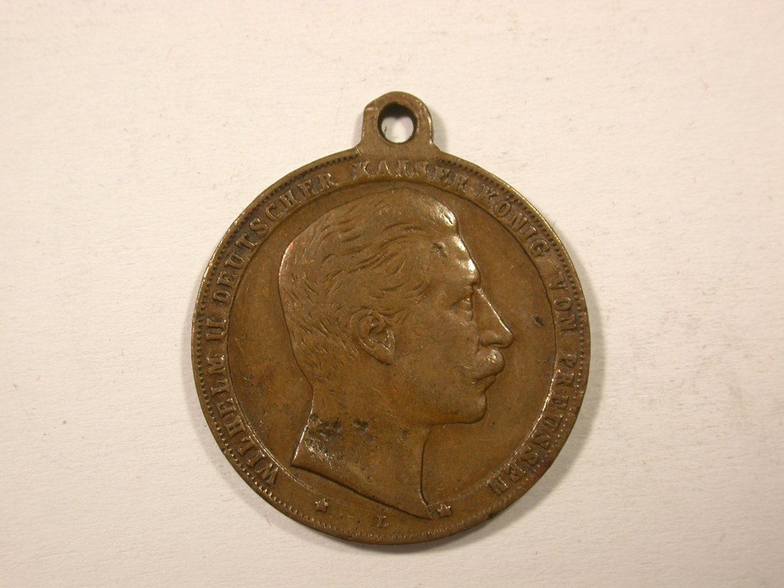  H12  Preussen Wilhelm II  1888 Regierungsantritt kleine Medaille  22 mm   Originalbilder   