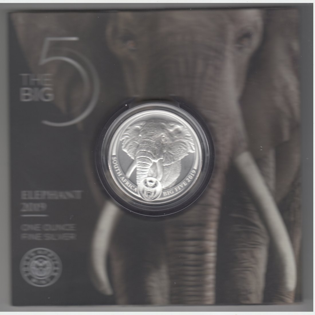 Südafrika, BIG FIVE, Elefant 2019, 1 unze oz Silber, nur 15000 Exemplare