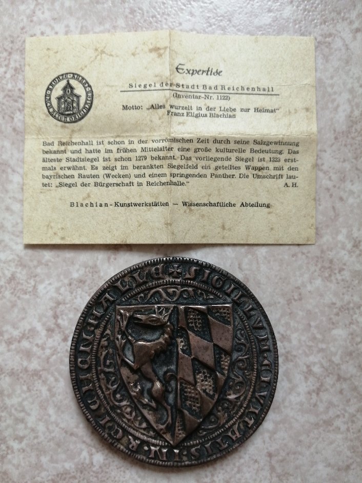  Siegel der Stadt Bad Reichenhall nach alten Original mit Schatulle - 550 gramm schwer   