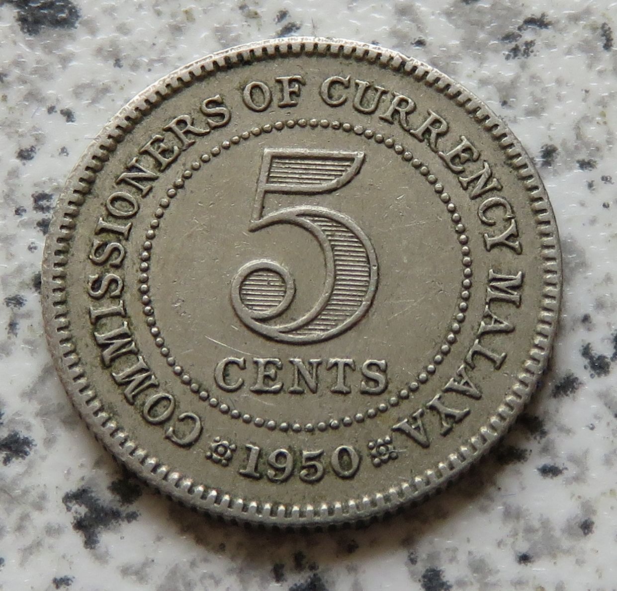 Malaya 5 Cents 1950   